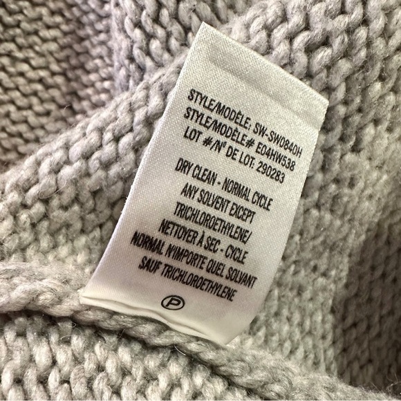 NWOT Helmut Lang Petite Gray Asymmetrical Scoopneck Pullover Woven Sweater - Picture 12 of 12